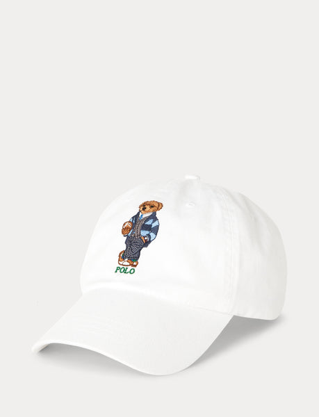 POLO RALPH LAUREN Polo Bear Cotton Chino Cap, White