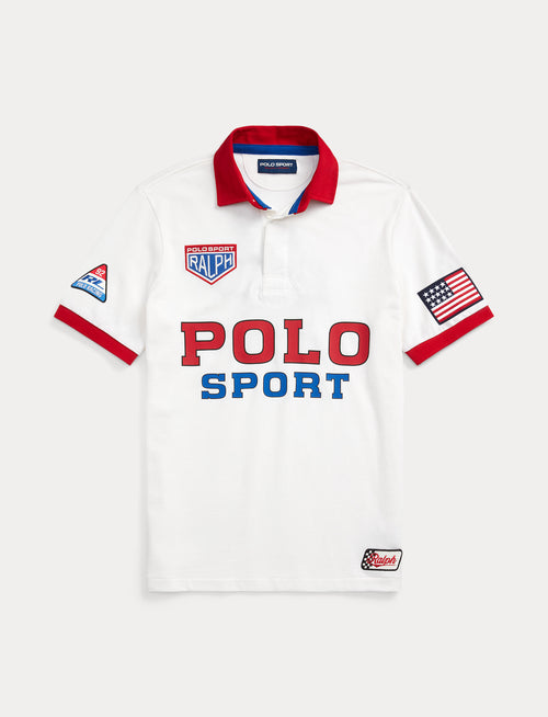 Polo Ralph Lauren Classic Fit Polo Sport Mesh Rugby Shirt, White