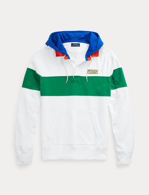Polo Ralph Lauren Classic Fit Jersey Hooded Rugby Shirt, White