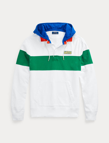 Polo Ralph Lauren Classic Fit Jersey Hooded Rugby Shirt, White