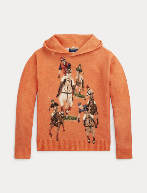 Polo Ralph Lauren Five Horsemen Hooded Sweater, Orange