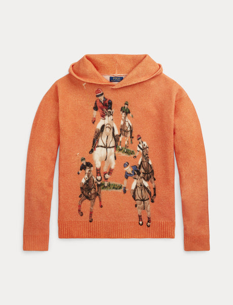 Polo Ralph Lauren Five Horsemen Hooded Sweater, Orange