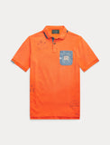 Polo Ralph Lauren Denim Pocket Dry All Short Sleeve Classic Fit Polo, Orange