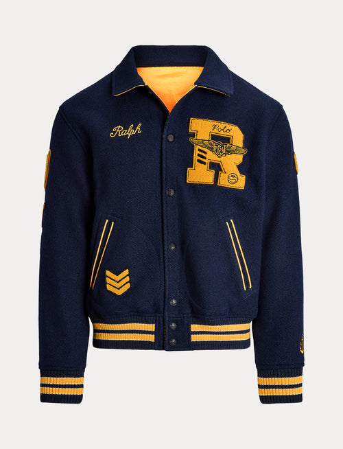 Polo Ralph Lauren Reversible Twill-Satin Jacket, Navy