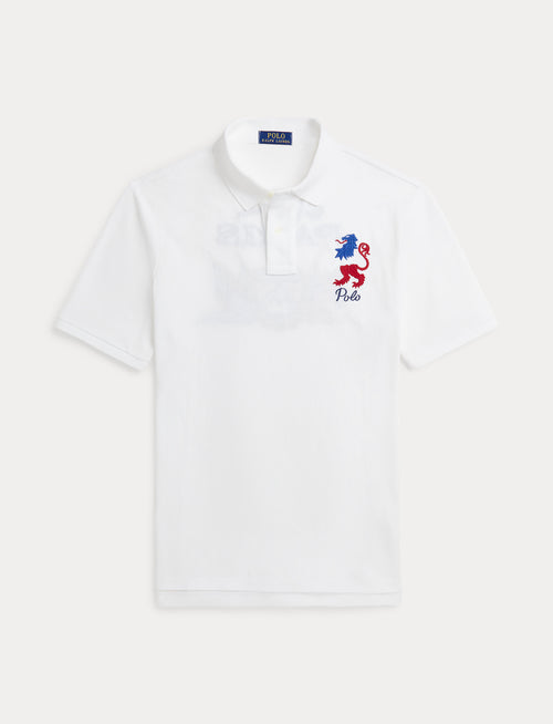 Polo Ralph Lauren Classic Fit Embroidered Mesh Polo Shirt, White