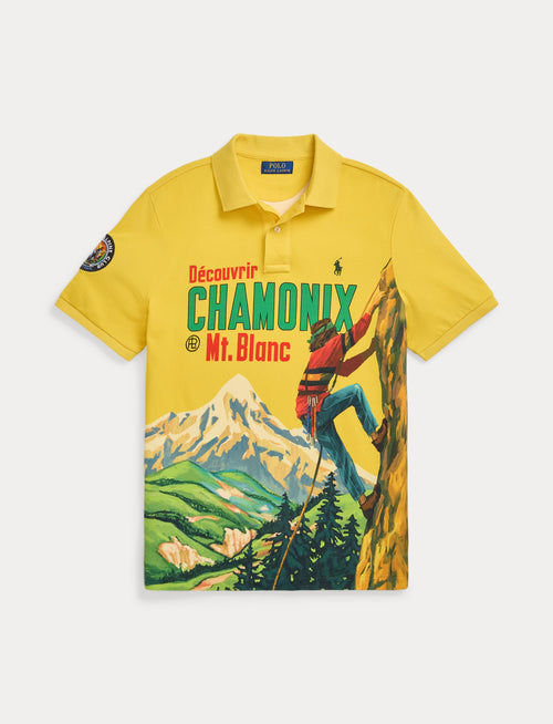 Polo Ralph Lauren Classic Fit Mesh Graphic Polo Shirt, Canary Yellow