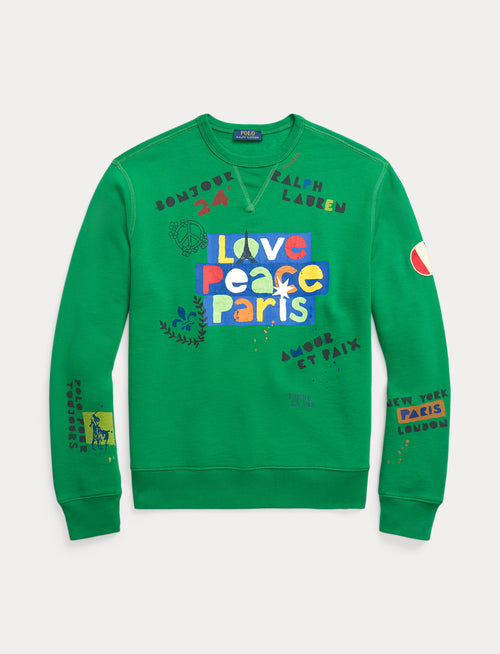 Polo Ralph Lauren Love Peace Paris Sweatshirt, Cruise Green