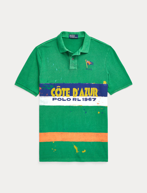 Polo Ralph Lauren Classic Fit Mesh Graphic Polo Shirt, Stem Multi