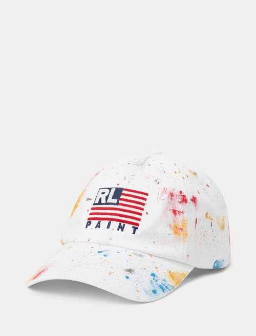 Polo Ralph Lauren Paint-Splatter Twill Ball Cap, White