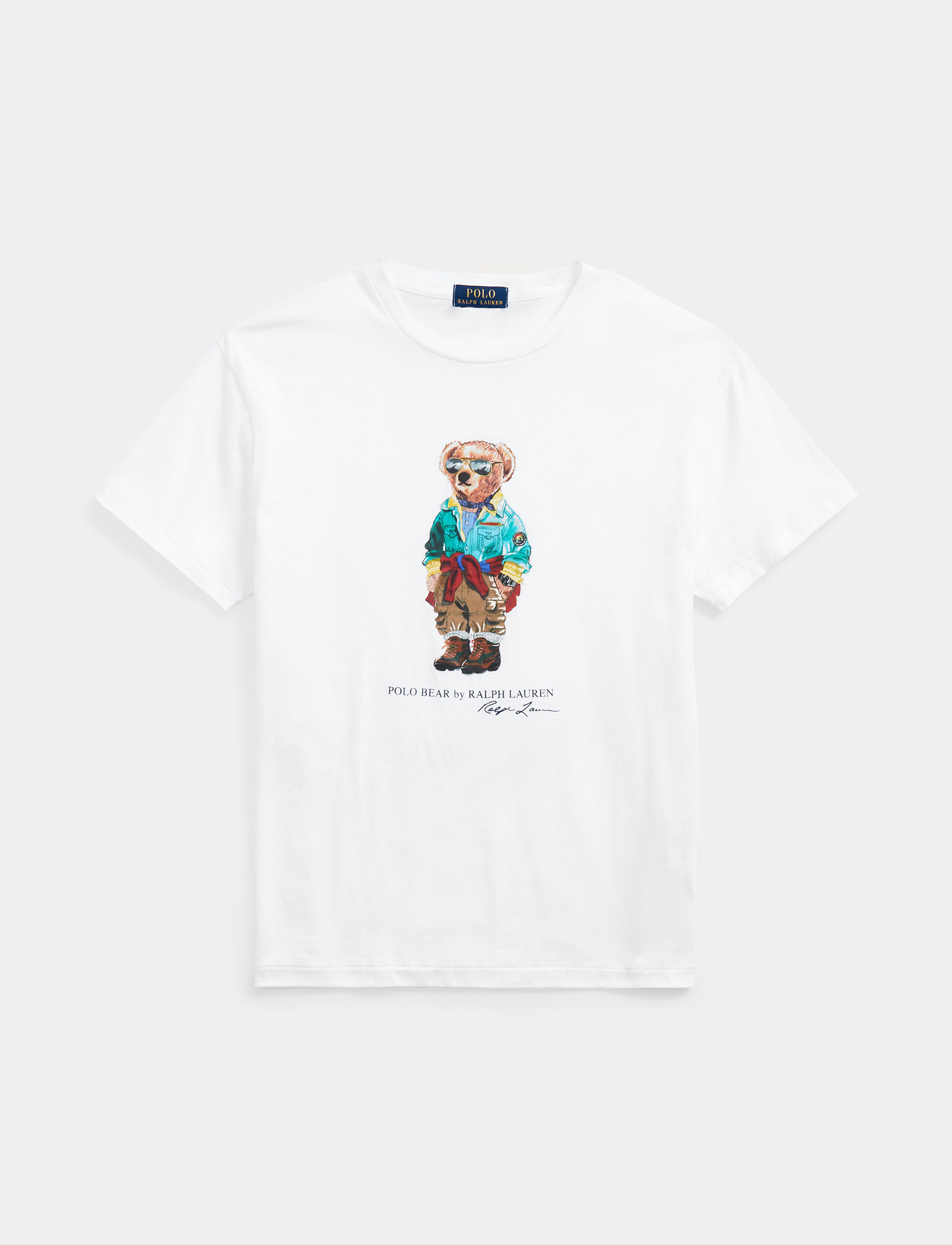 【関税&送料込】Polo Ralph Lauren White Polo Bear T-Shirt Cu Polo Ralph Lauren Polo Bear Cotton T-shirt | White | FARFETCH