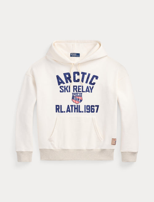 Polo Ralph Lauren Relaxed Fit Fleece Graphic Hoodie, Cream
