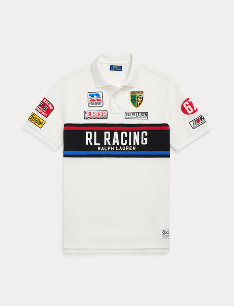 Polo Ralph Lauren Classic Fit Mesh Graphic Polo Shirt, White