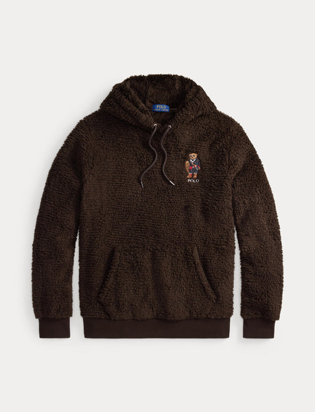 Polo Bear Pile Fleece Hoodie, Brown