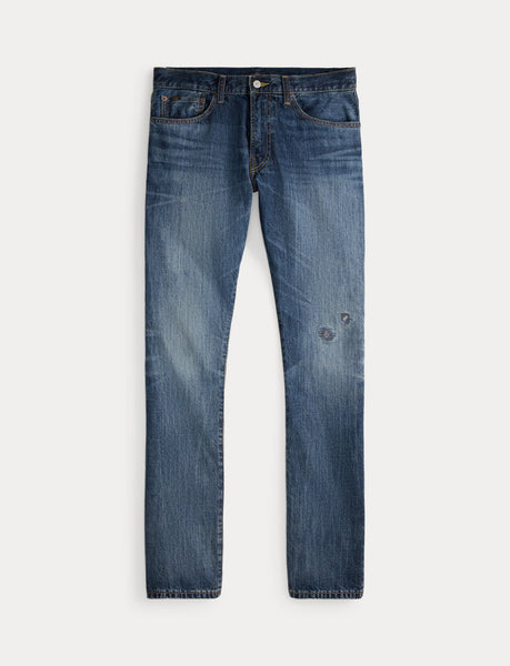 Polo Ralph Lauren Varick Slim Straight Distressed Jean, Blue