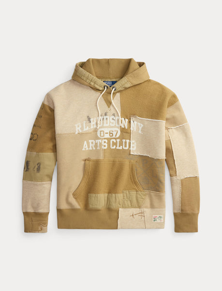Polo Ralph Lauren Vintage Fit Patchwork Fleece Hoodie, Brown