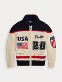 Polo Ralph Lauren Team USA Wool Shawl Cardigan, Cream