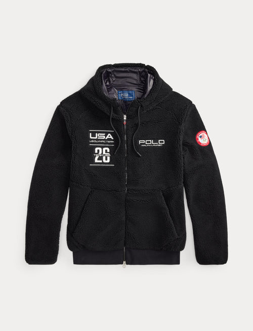 Polo Ralph Lauren Team USA Pile Fleece Full-Zip Hoodie, Black