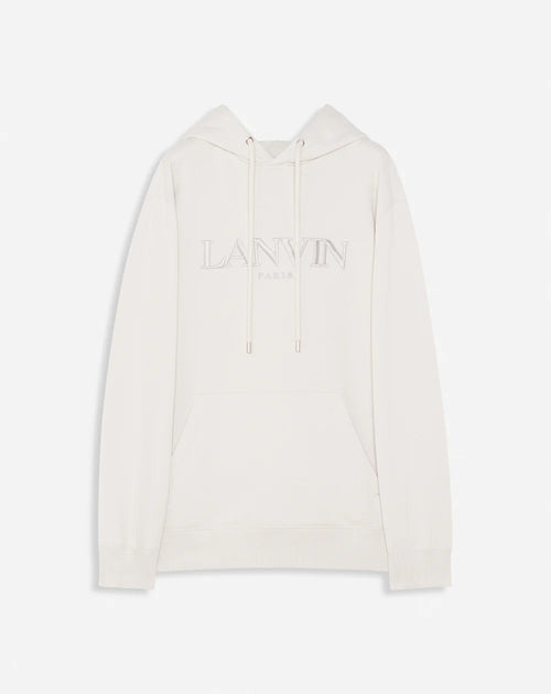 LANVIN CLASSIC PARIS EMBROIDERED HOODIE, MASTIC