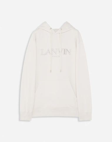 LANVIN CLASSIC PARIS EMBROIDERED HOODIE, MASTIC – OZNICO