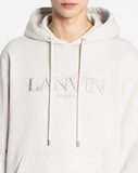 LANVIN CLASSIC PARIS EMBROIDERED HOODIE, MASTIC