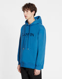 LANVIN CLASSIC PARIS OVERSIZED EMBROIDERED HOODIE, NEPTUNE BLUE