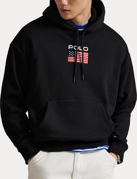 Polo Ralph Lauren Flag Fleece Hoodie, Black