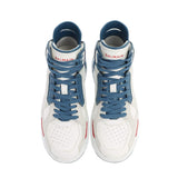 BALMAIN Color-Block High-Top Sneakers, White/ Blue