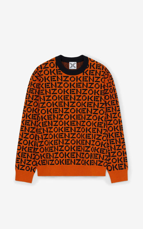 Kenzo Sport Monogram Jumper, Deep Orange