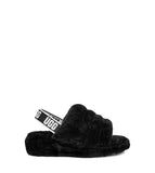 UGG WOMENS FLUFF YEAH SLIDE , BLACK