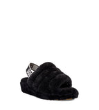 UGG WOMENS FLUFF YEAH SLIDE , BLACK