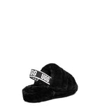 UGG WOMENS FLUFF YEAH SLIDE , BLACK