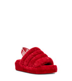 UGG WOMENS FLUFF YEAH SLIDE , RIBBON RED