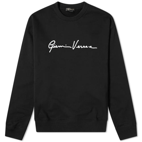 VERSACE GIANNI SIGNATURE CREW NECK SWEATSHIRT, Black