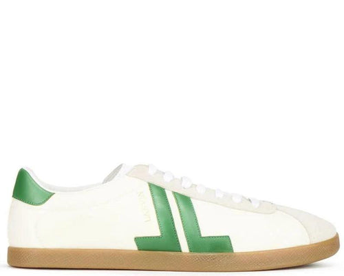 LANVIN Low Top Nylon Sneaker, ECRU/ Green