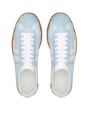 LANVIN Low Top Nylon Sneaker, Light Blue/ White