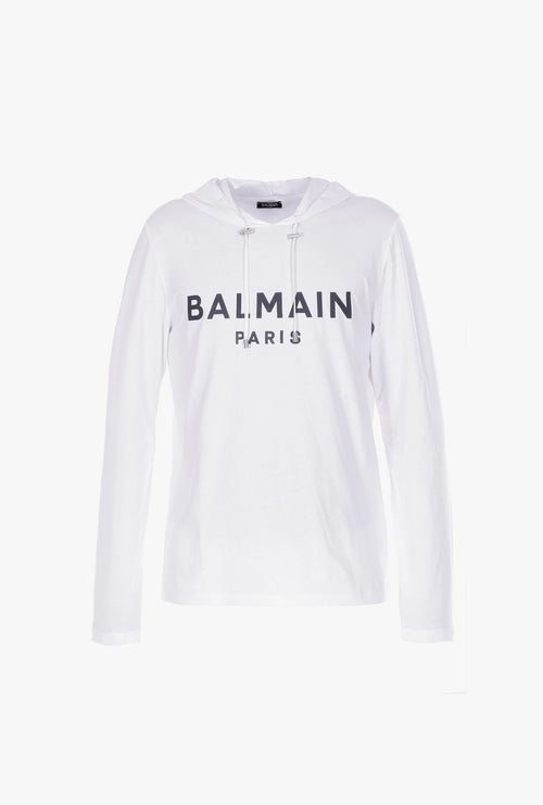 BALMAIN Hooded Long Sleeve Shirt, White