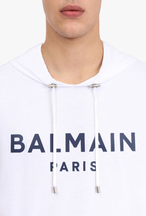 BALMAIN Hooded Long Sleeve Shirt, White