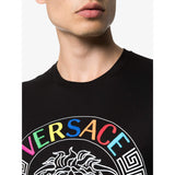 VERSACE Embroidered Logo Medusa T-Shirt, Black