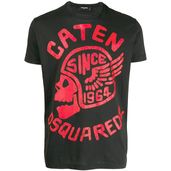 DSQUARED2 "Caten" Skull Logo Patch T-Shirt, Black