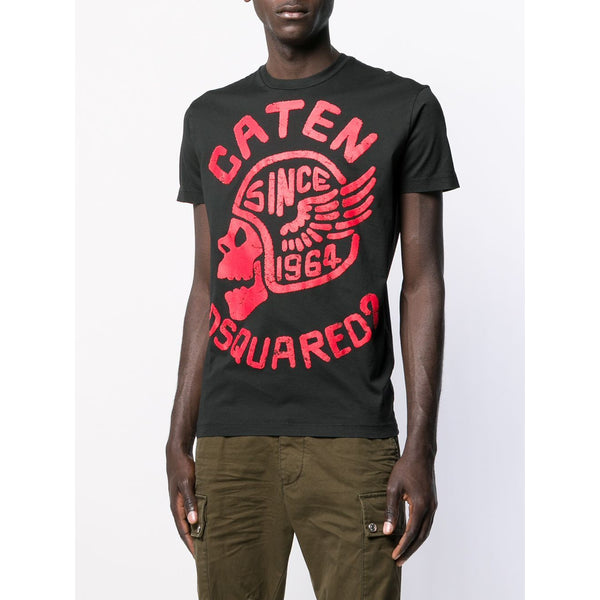 DSQUARED2 "Caten" Skull Logo Patch T-Shirt, Black