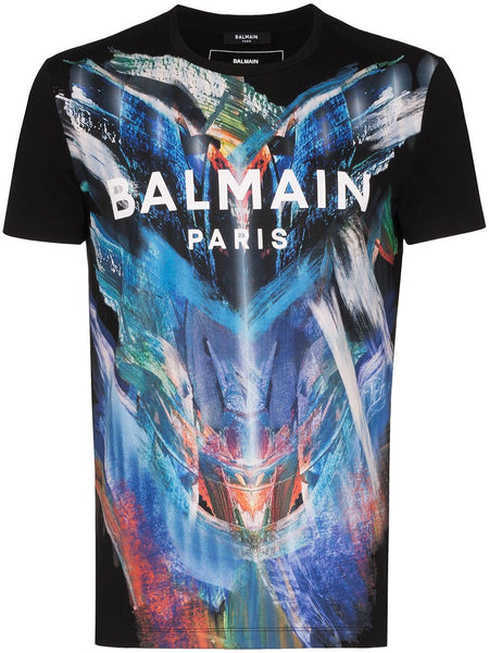 BALMAIN Printed Logo T-Shirt, Black