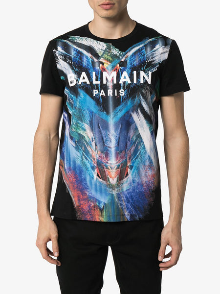 BALMAIN Printed Logo T-Shirt, Black