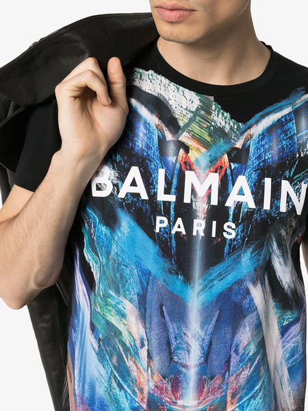 BALMAIN Printed Logo T-Shirt, Black