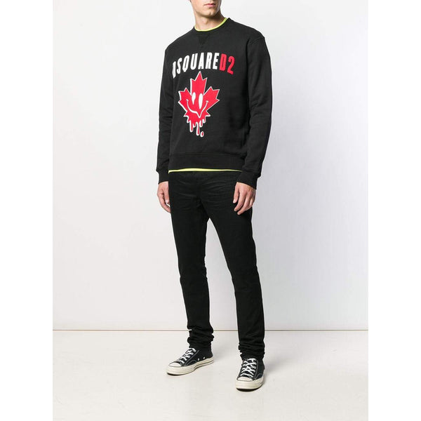 DSQUARED2 Smiley Leaf Sweatshirt, Black