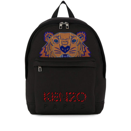 KENZO GRAINED LEATHER BACKPACK, Black