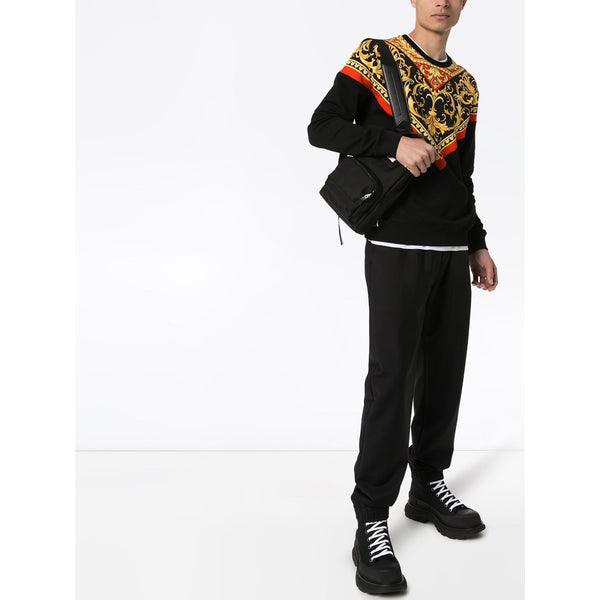 VERSACE Baroque Print Sweatshirt, Black/ Multi