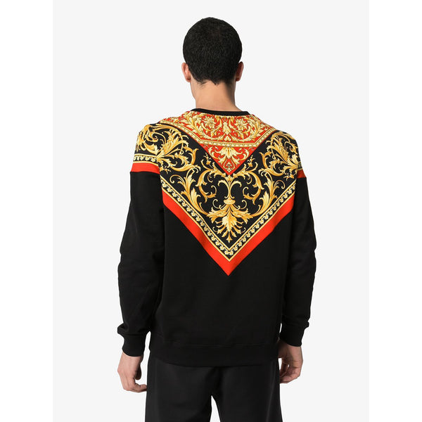 VERSACE Baroque Print Sweatshirt, Black/ Multi