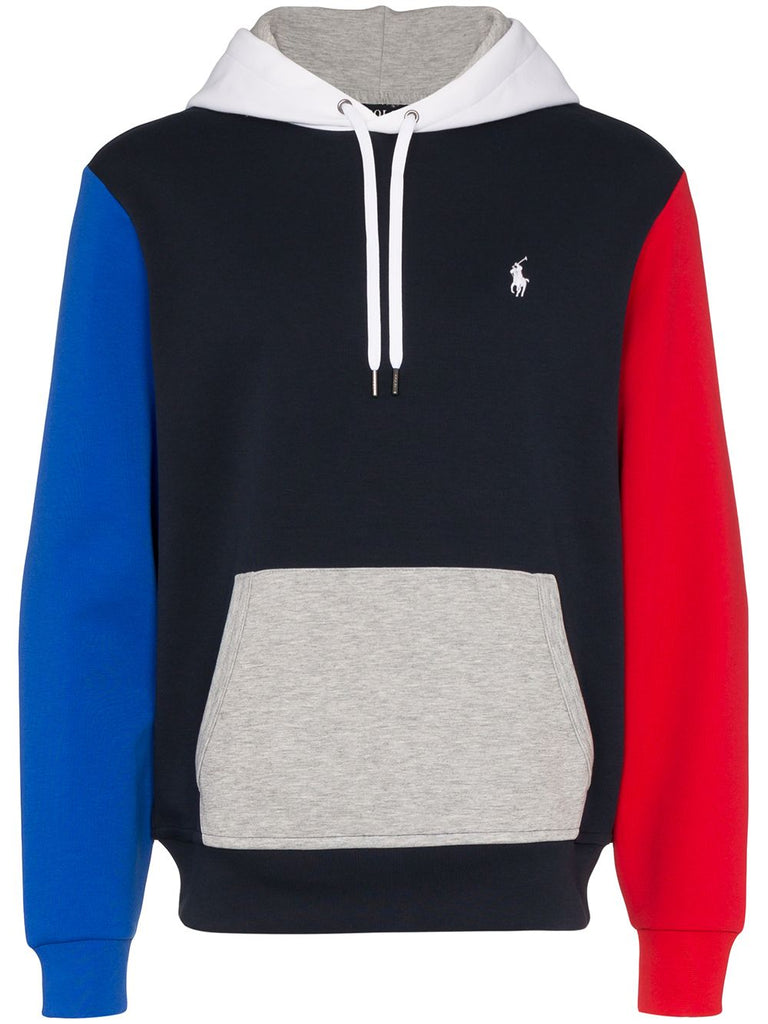 POLO RALPH LAUREN Color-Block Logo Embroidered Hoodie, Navy/ Multi – OZNICO