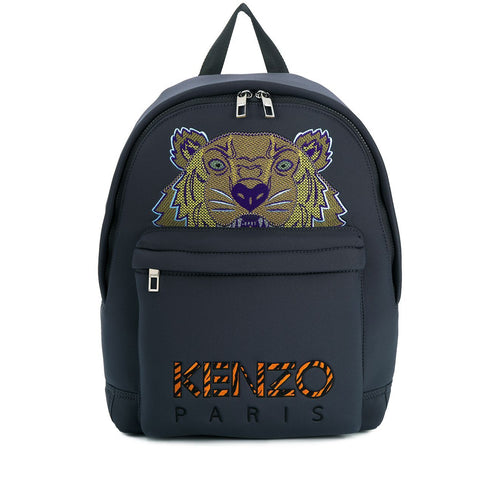 KENZO Large Tiger Logo Embroidered Backpack, Anthracite