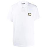 MOSCHINO Logo Patch Polo Shirt, White